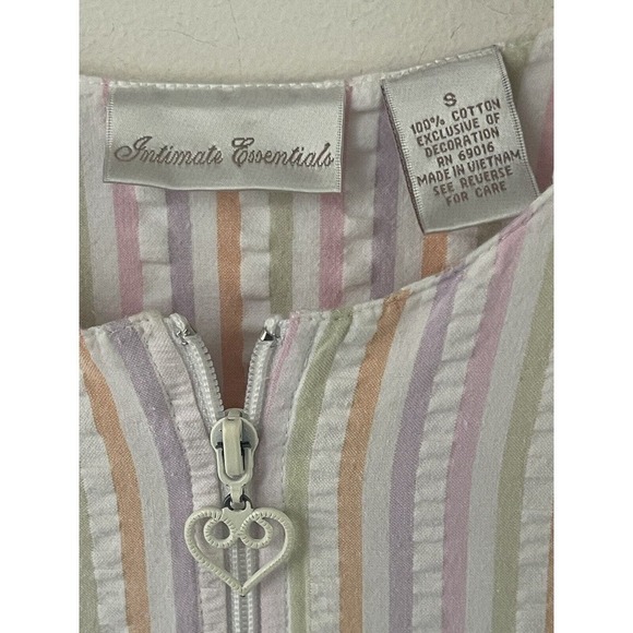 Intimate Essentials Womens Vintage Seersucker Robe Zip Up Front Housecoat Small - Picture 6 of 15